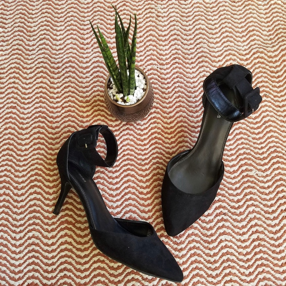 Express | Black high heels with ankle strap
